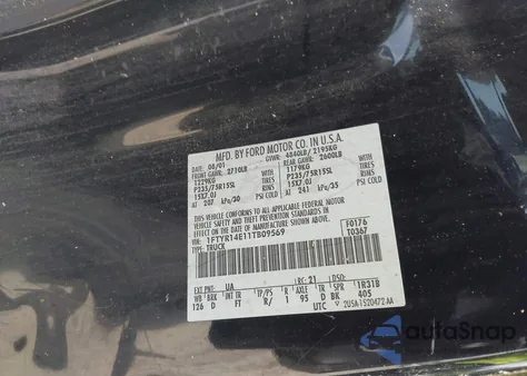 2001 Ford Ranger Super Cab z USA, uszkodzony, nr VIN 1FTYR14E11TB09569